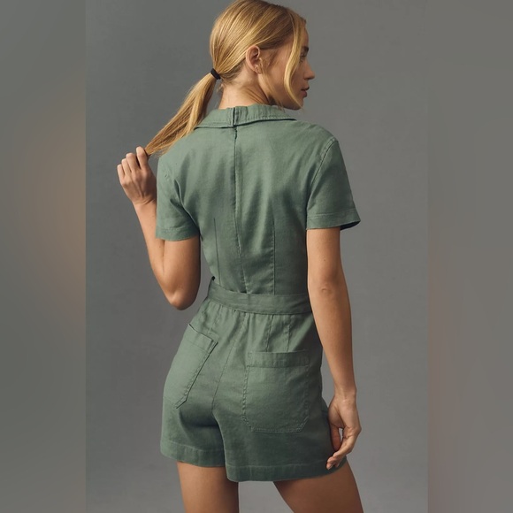 Maeve Short-Sleeve Wrap Romper Green Size 10 - Picture 3 of 9